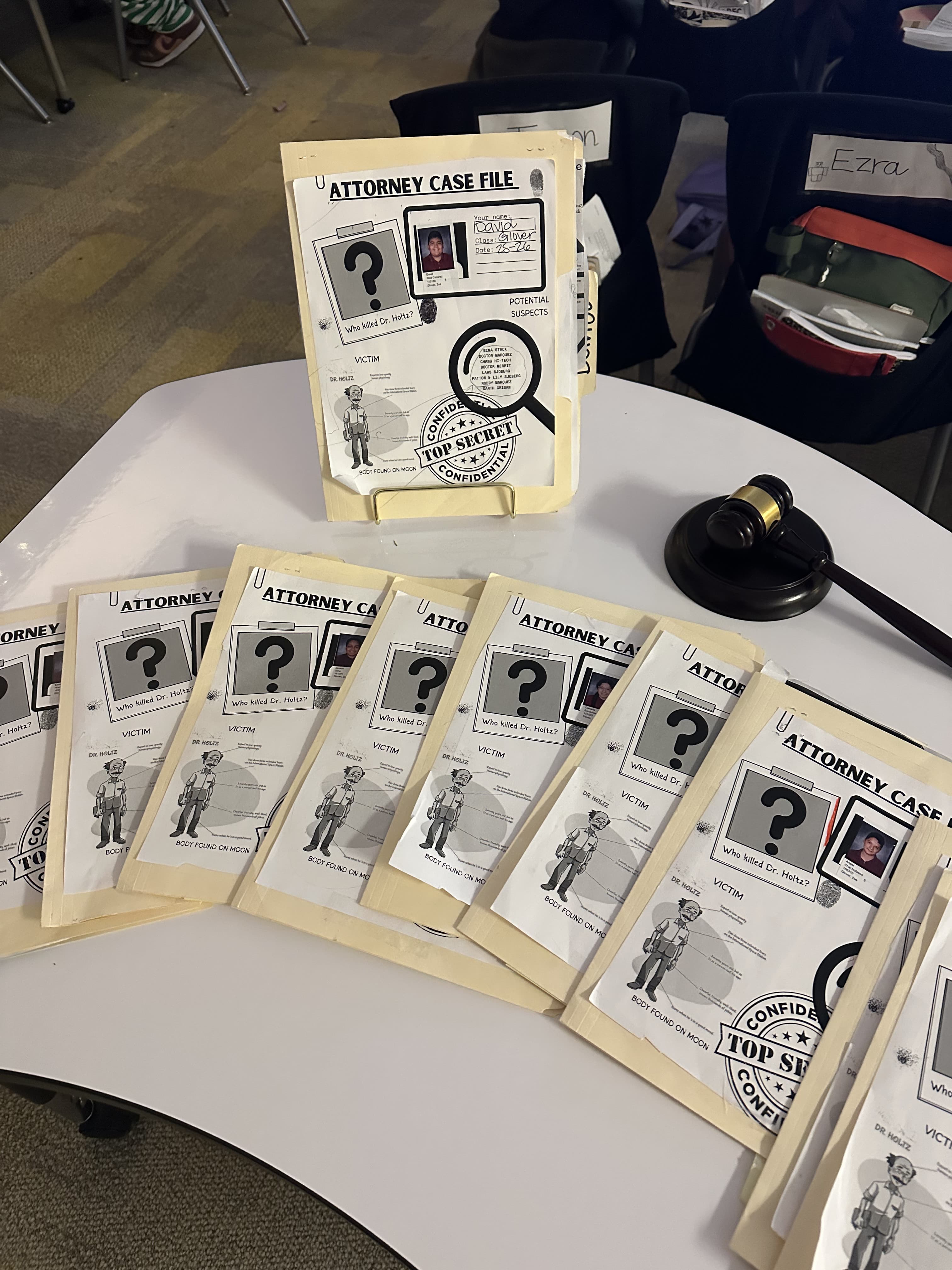 Students working on Space Case mock trial